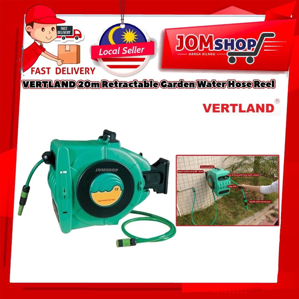 VERTLAND® Auto-Rewind Garden Hose Reel 20M