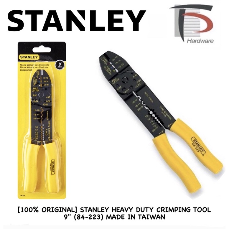 [100 ORIGINAL] STANLEY HEAVY DUTY CRIMPING TOOL 9" (84223) MADE IN