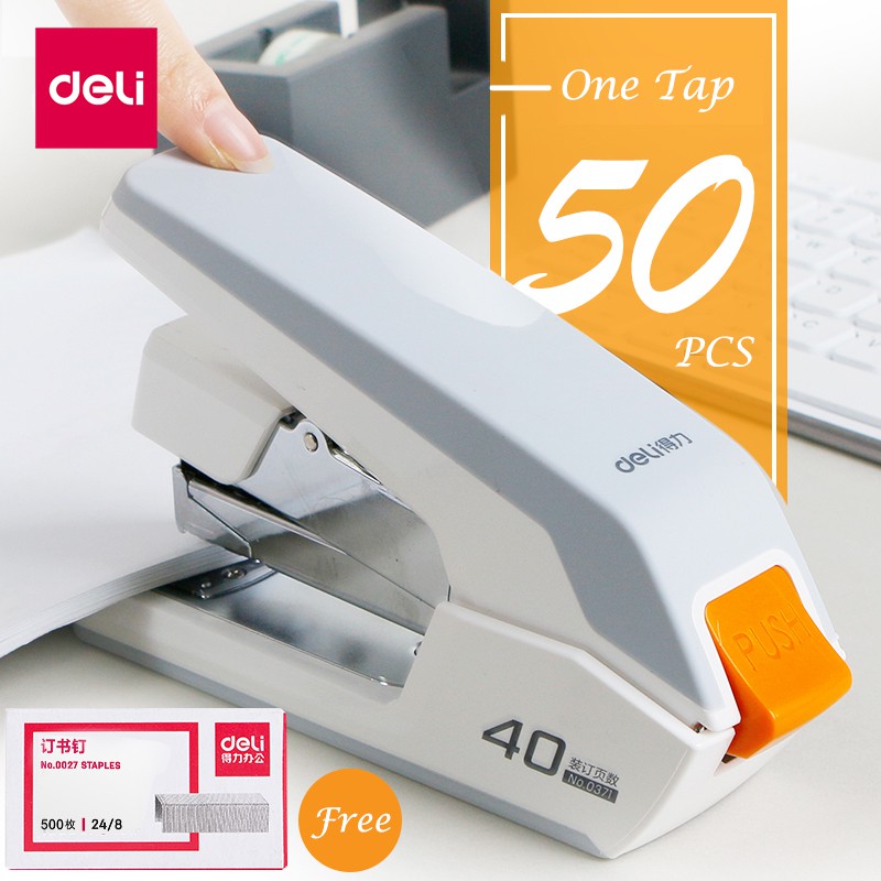 DELI 0371 EFFORTLESS POWER SAVING HEAVY DUTY OFFICE STAPLER Shopee
