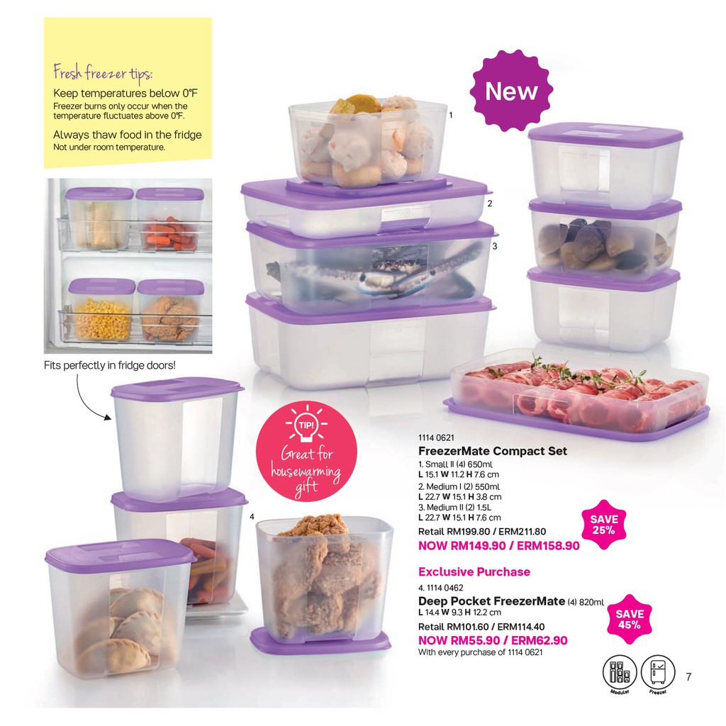 Tupperware FreezerMate Compact Set PWP Deep Pocket FreezerMate | Shopee ...