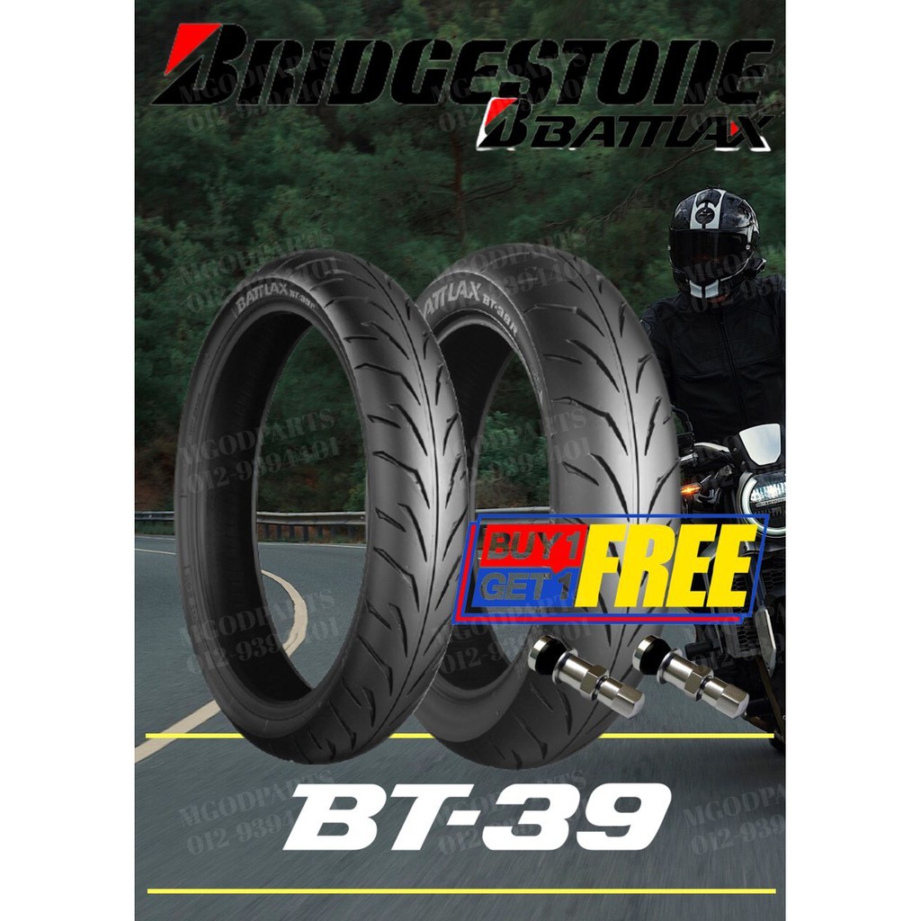 TYRE BRIDGESTONE BATTLAX BT39 80/90-17 , 90/80-17,100/80-17 ,110