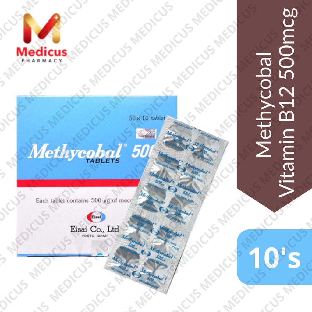 Methycobal Vitamin B12 500mcg Tablet 10's/strip (Exp 08/2024) Shopee