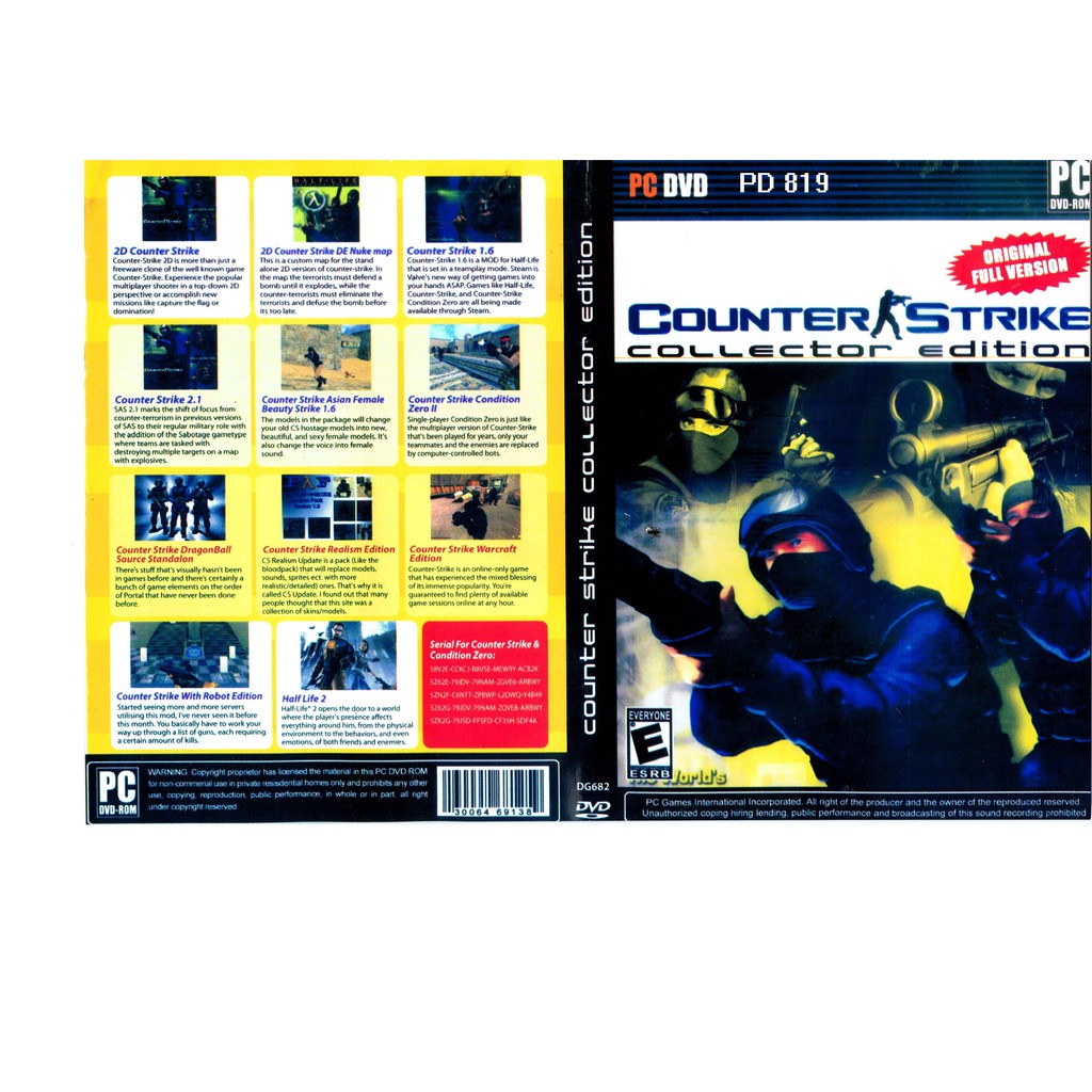 PC game COUNTER STRIKE COLLECTOR EDITION Multiple Games 1 DVD