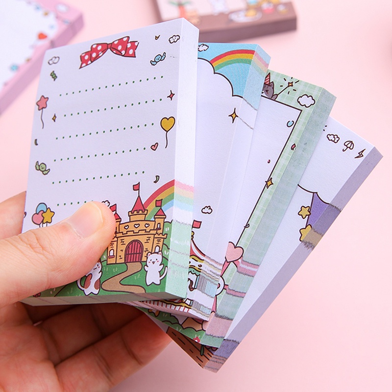 100 Sheets Japanese Cartoon Sticky Note Girl Message Notes Guestbook ...
