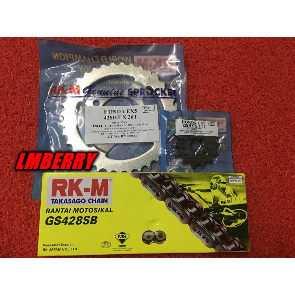 RKM sprocket ex5 dream wave 100 class 1 428 spocket ex5 sprocket set ...
