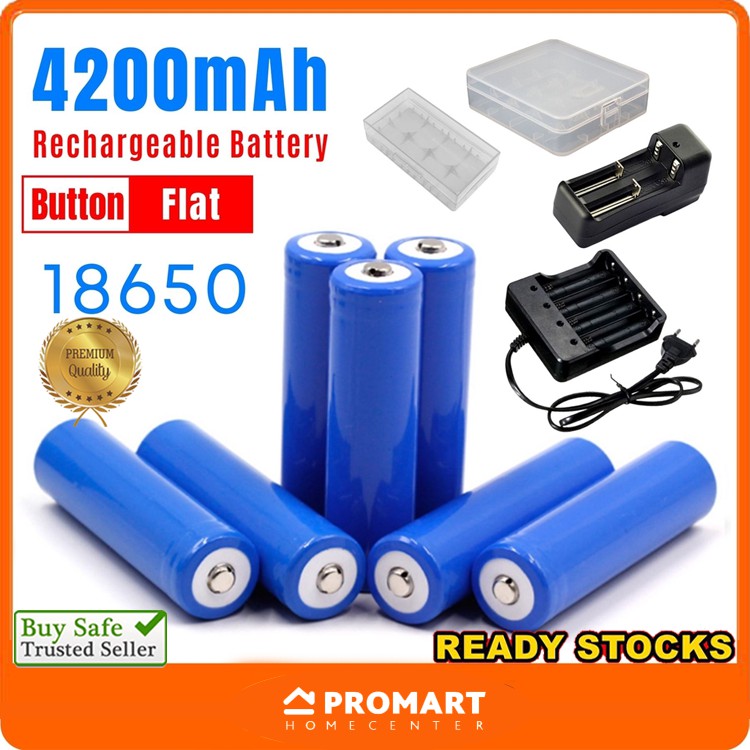 3 7v Bateri Boleh Cas Semula Rechargeable Li Ion Battery 18650 4200mah