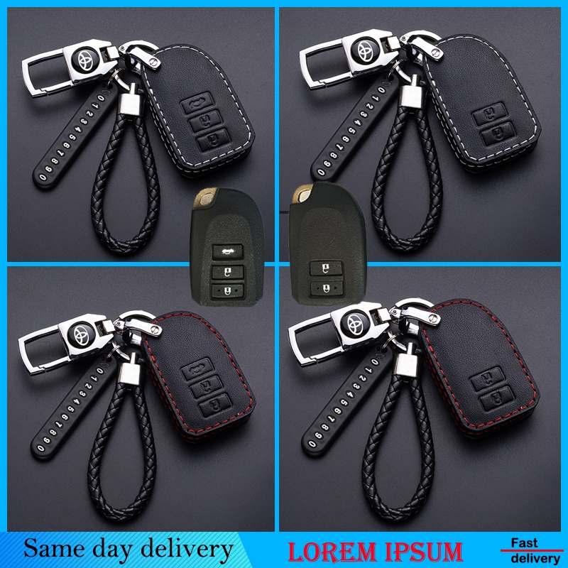 Toyota key cover Yaris Vios Leather Remote Key Case Accessories ...