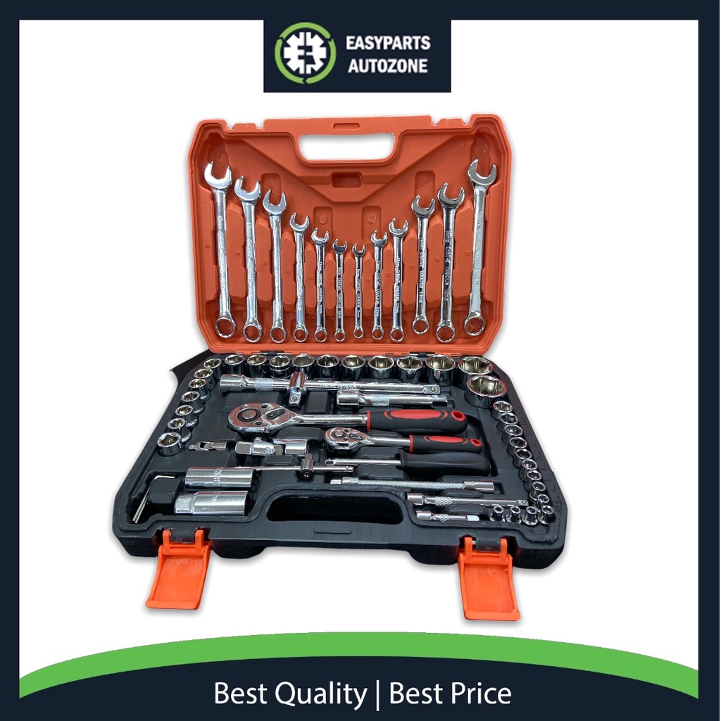 Autozone 61pcs Ratchet Box Socket Set 61pcs 1 2 1 4 Dr Socket Wrench Set Spanner Tools Set Shopee Malaysia