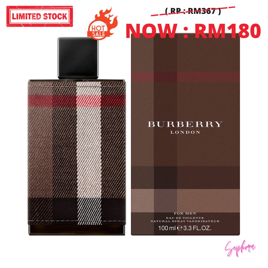 Ship Today London for Men Burberry for men 100ml Sephora Original Perfume Fragrance Stock Clearance Shopee Malaysia