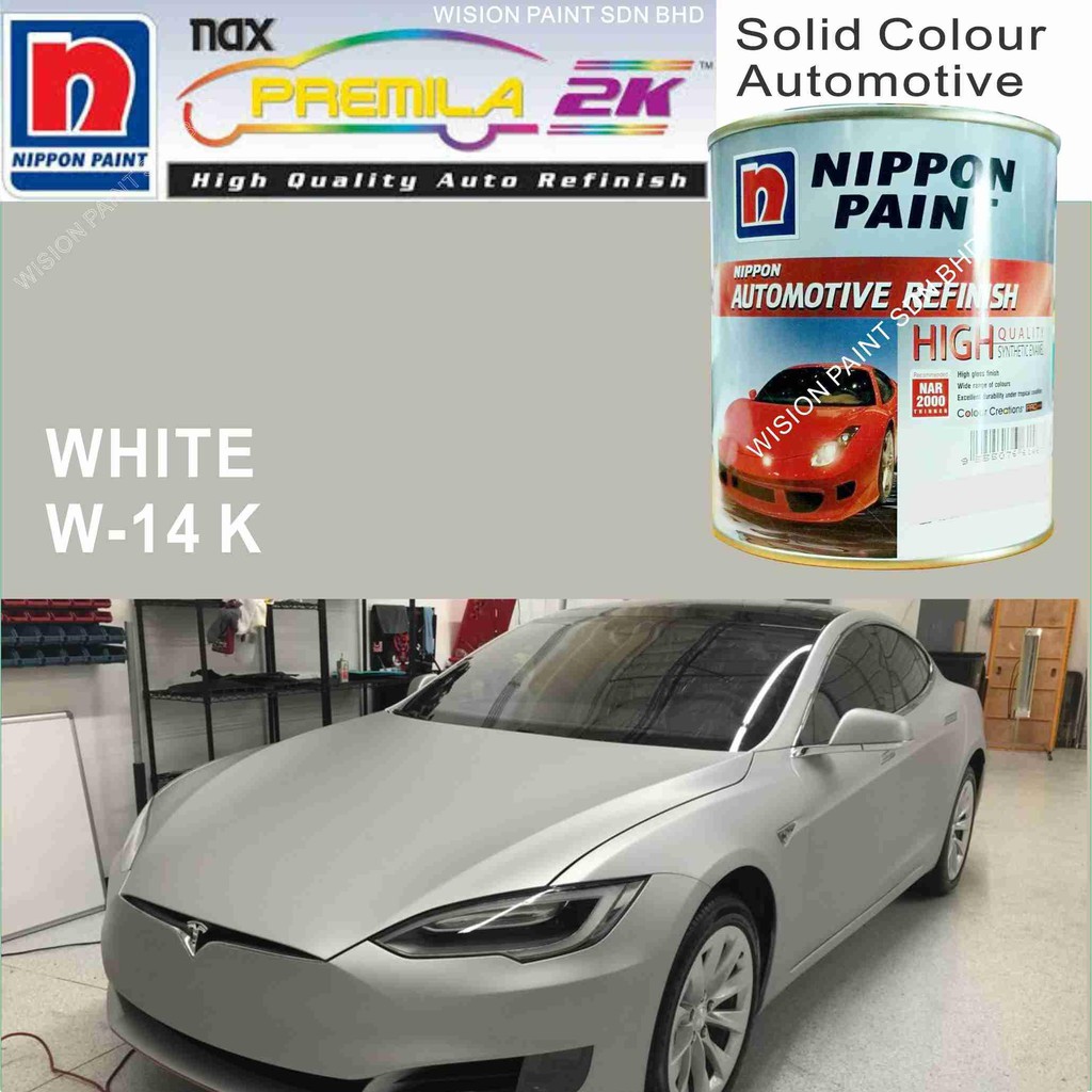 CAR PAINT / WHITE W14 K ( 1L ) NIPPON AUTOMOTIVE REFINISH PAINT / CAR