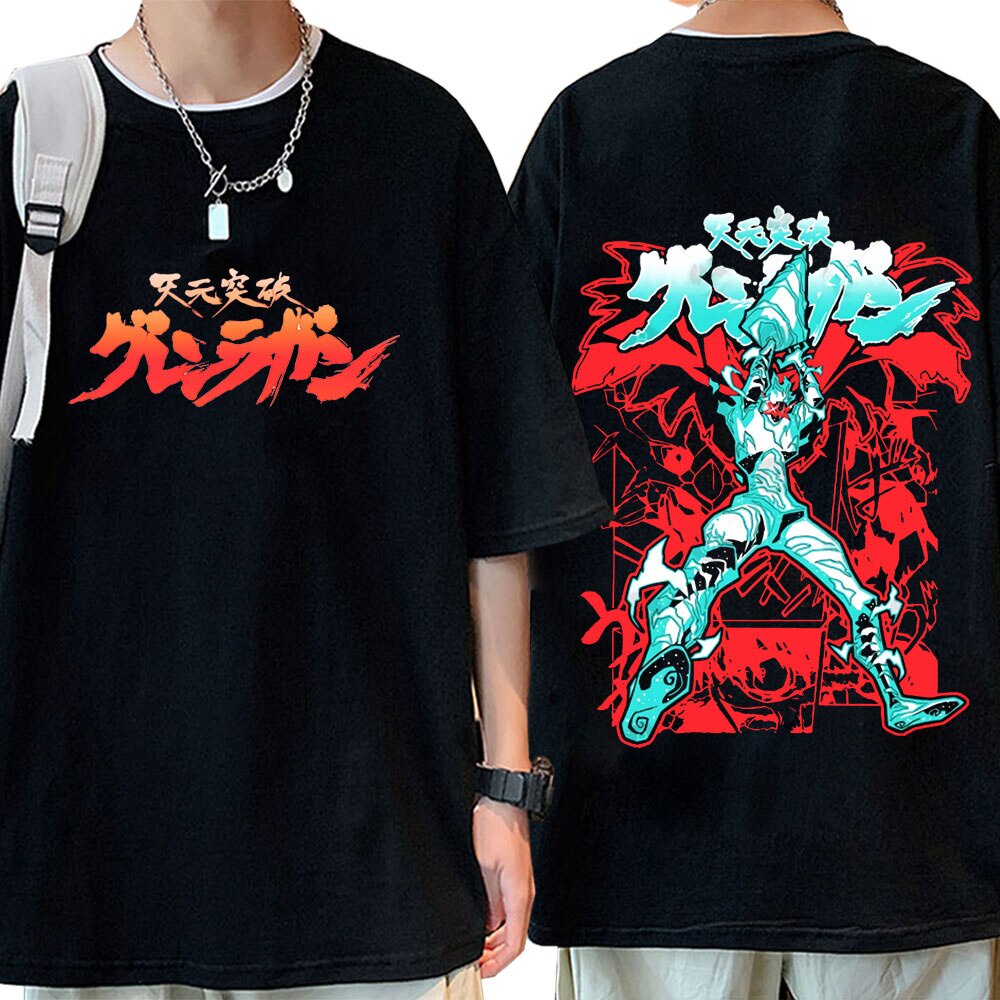 Gildan Anime Tengen Toppa Gurren Lagann Tshirt 100 Cotton Tshirts Tee