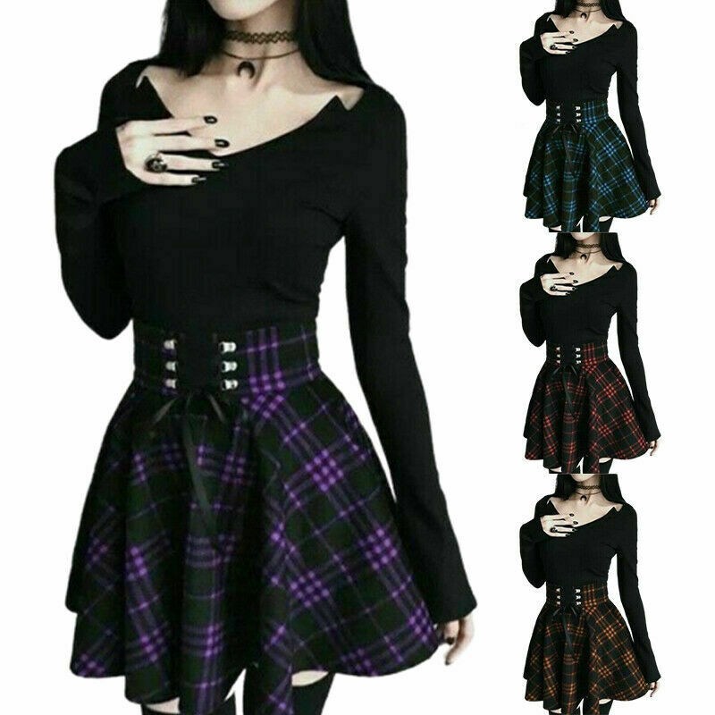 Gothic Lolita Plaid Rabbit Mini Filly Skirt, Dark In
