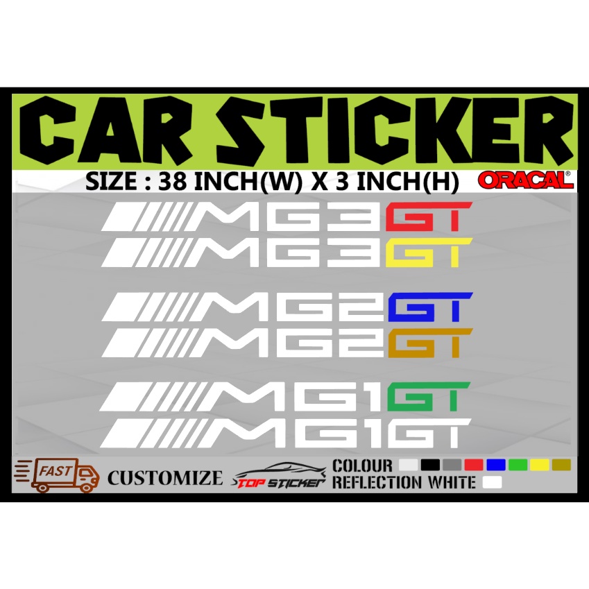 PERODUA MYVI WINDSCREEN STICKERS KERETA STICKERS MG1 GT MG2 GT MG3 GT ...