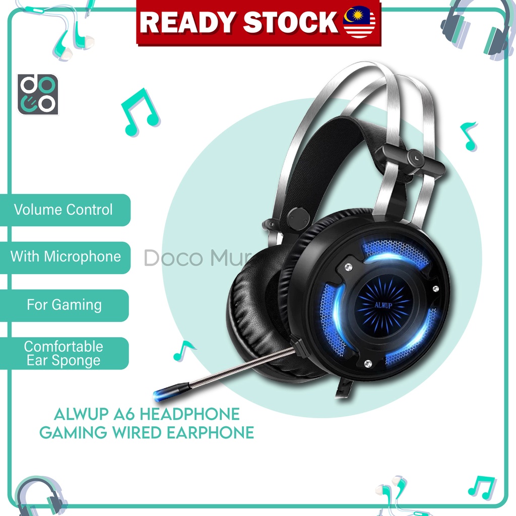 Alwup A6 Gaming Headphone with RGB Light Shopee Malaysia