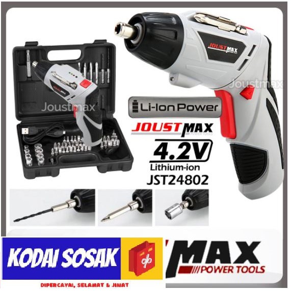 Joustmax MacePlus Rechargeable Cordless Screwdriver Drill Machine 4.8V Shopee Malaysia