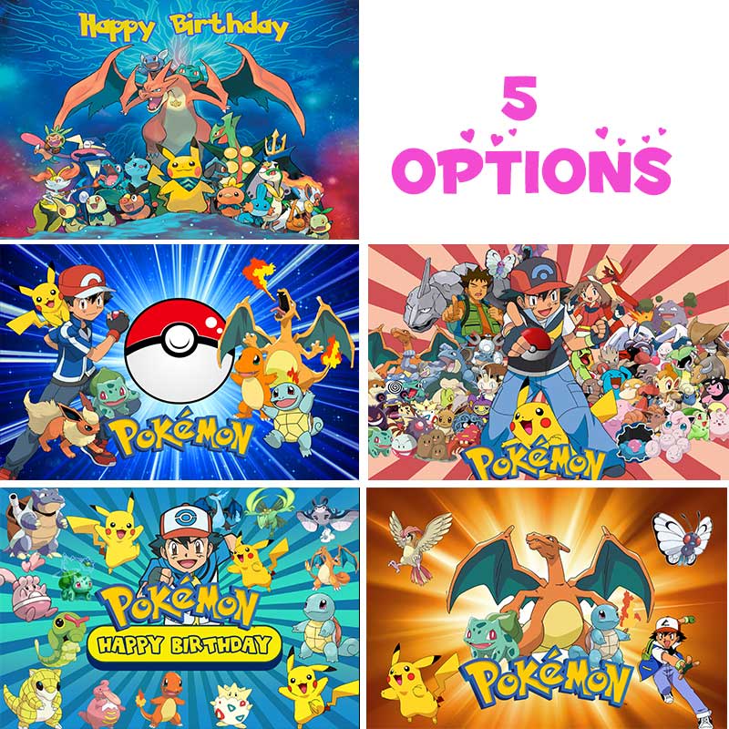 Pokemon For Cute Cartoon Birthday Backdrop Photography Baby Shower Kids ...