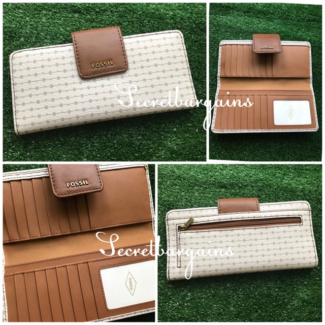 FOSSIL MADISON SLIM CLUTCH Bone Brown Shopee Malaysia