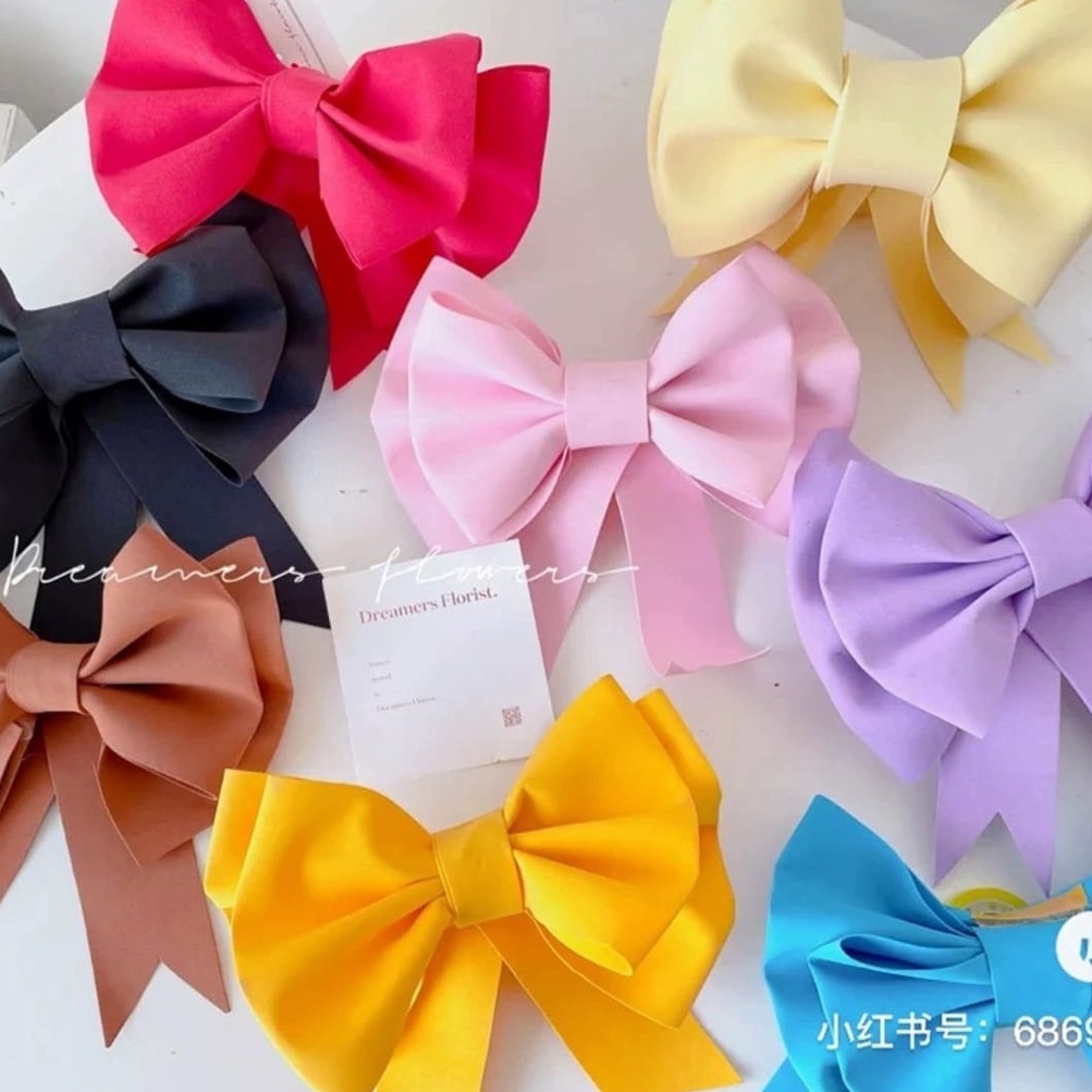 Satin Ribbon Double Bows For Gift Wrapping Crafting Sewing 8cm Wide Sew On  Craft