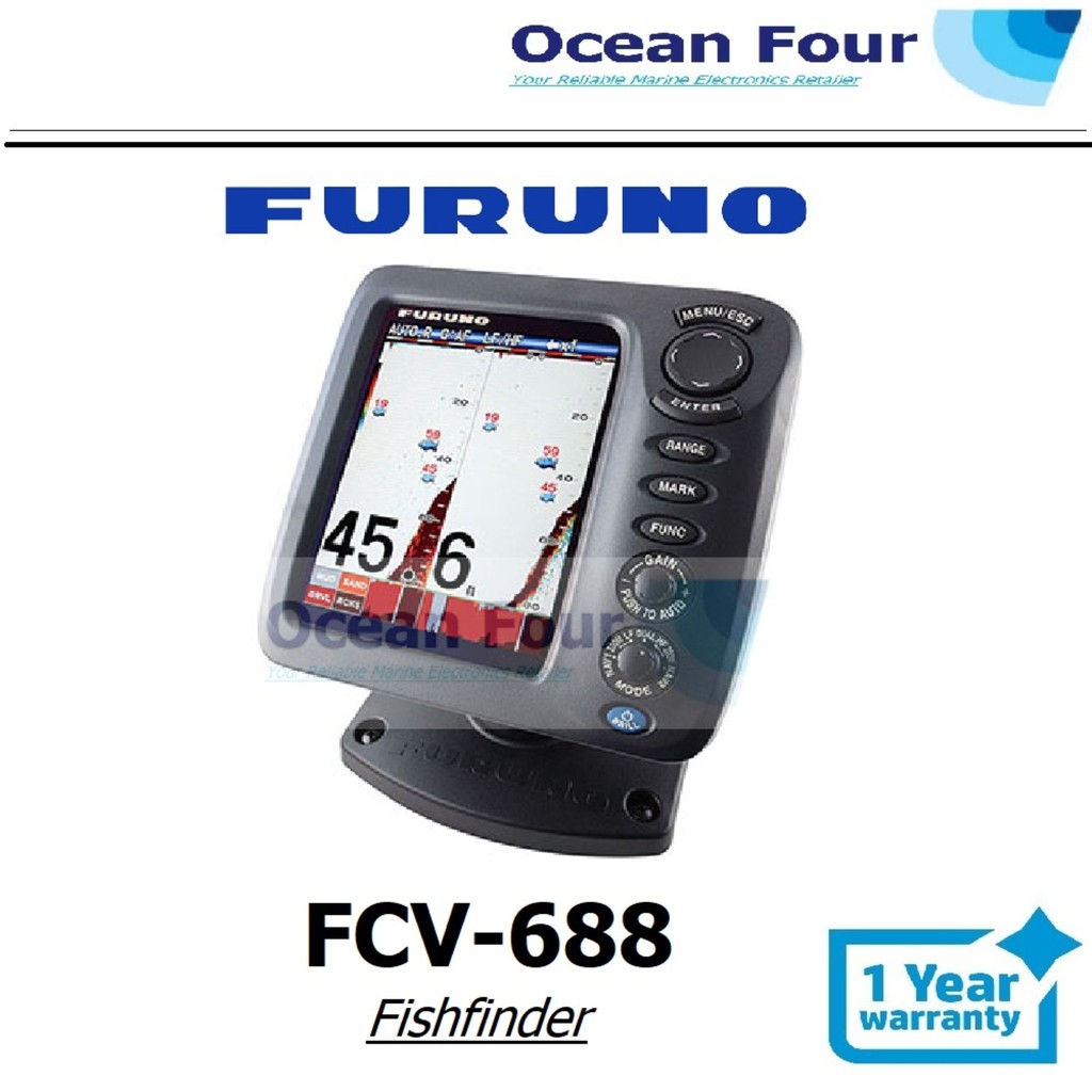 Furuno FCV-688 Fishfinder with Furuno 520-5PSD plastic thru hull