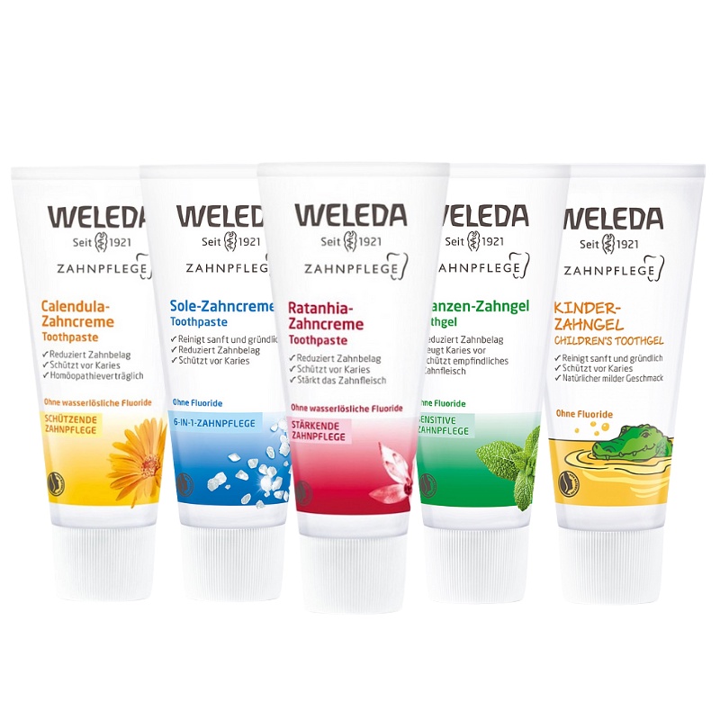 German Version Weleda Toothpaste 75ml Fluoride-Free Sea Salt Calendula ...