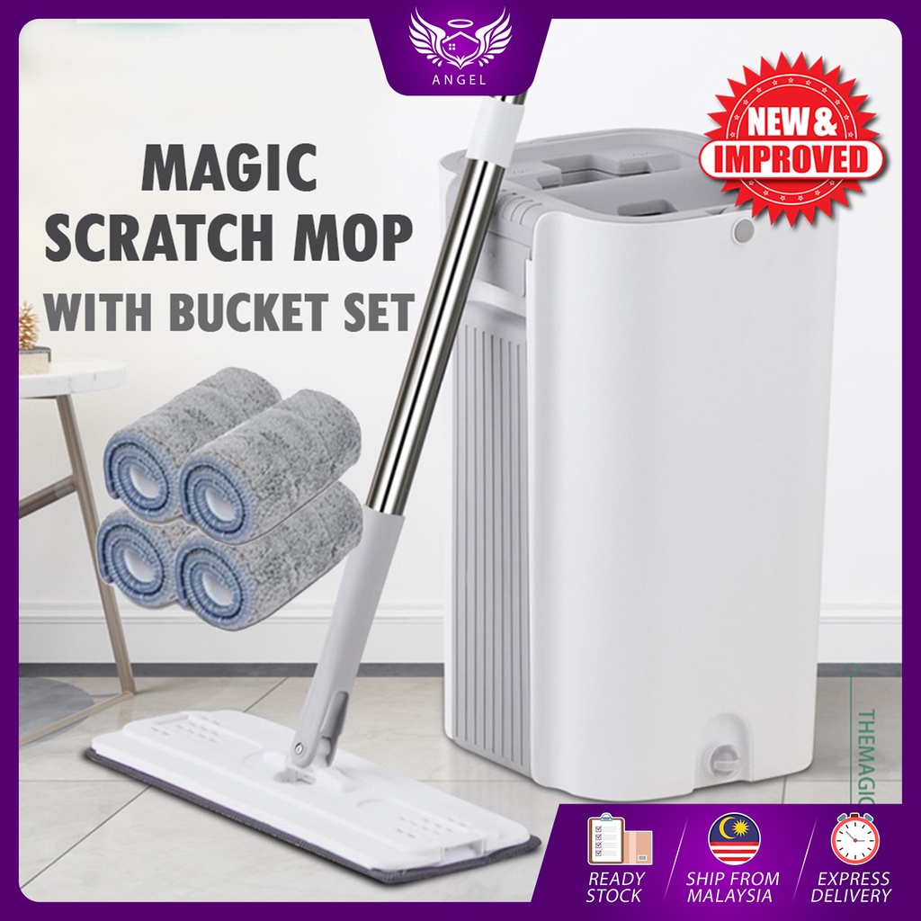 ANGEL Mop Lantai Double Side Clip Mop Scratch Mop Bucket Mop Magic Mop ...