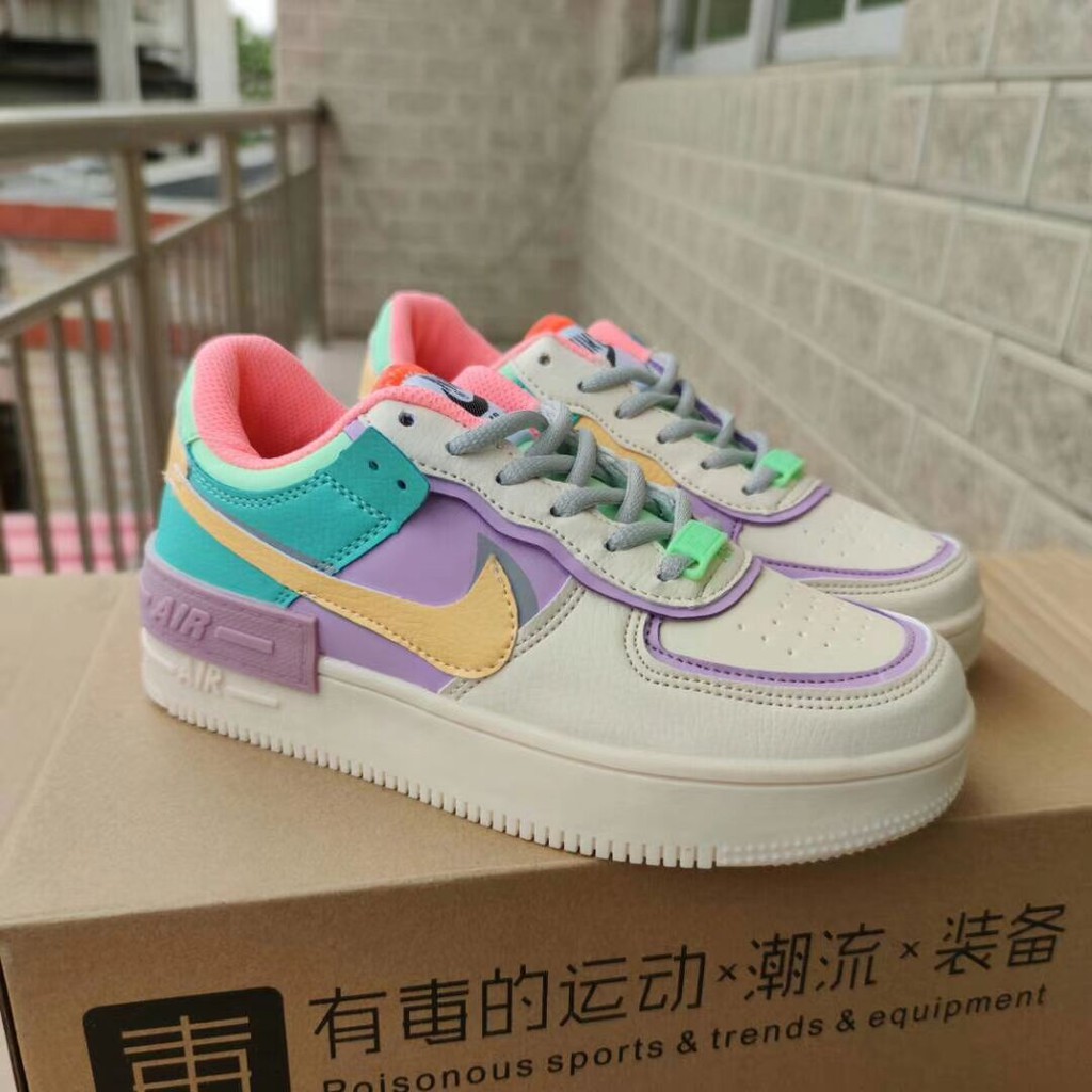 READY STOCK MALAYSIA PREMIUM Nike Air Force 1 Shadow AF1 Macaron