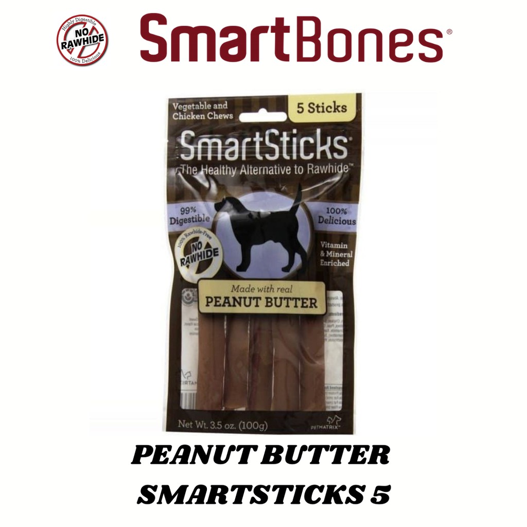 NOBLEPET SmartBones Peanut Butter Classic Dog Chews Snacks 16pcs Mini ...