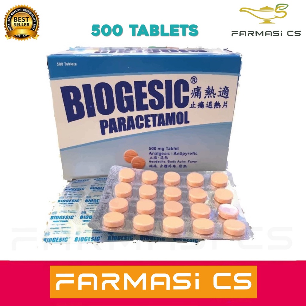 Biogesic Paracetamol 500mg ( 500 Tablets ) EXP05/2026 [ Paracetamol