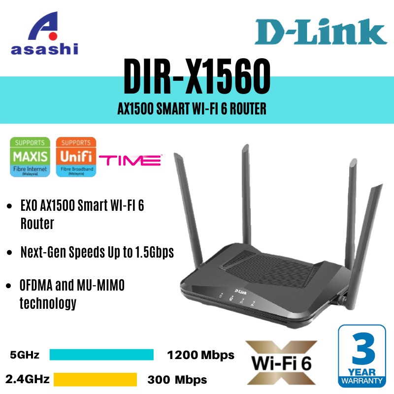 D Link Dir X3000z Ax3000 Mesh Gigabit Wireless Routerd Link Dir X1560