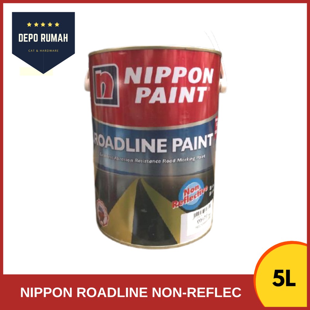 5L Nippon Paint Roadline Road Line Paint NonReflective Cat Jalan Raya