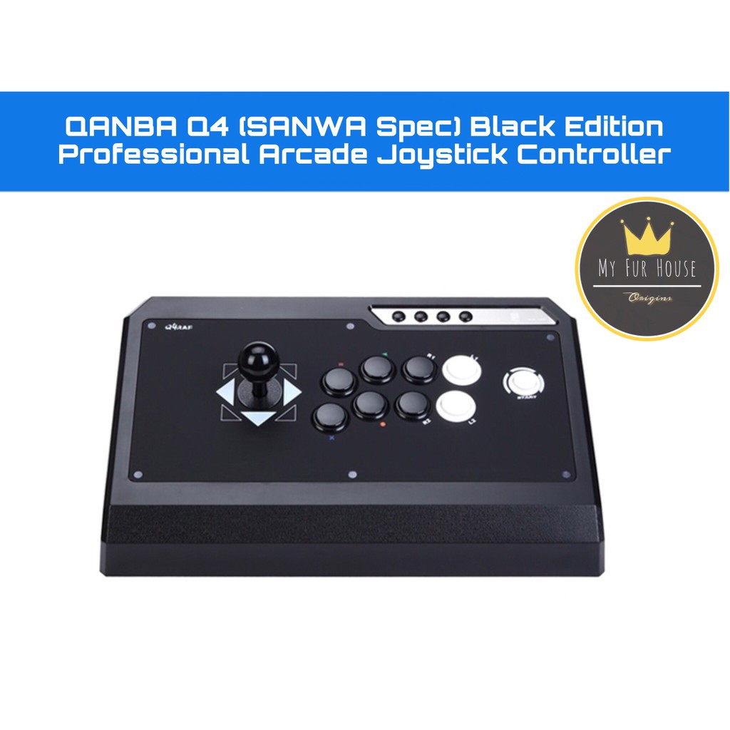Genuine QANBA Q4 BLACK EDITION SANWA Arcade Joystick Controller Gaming