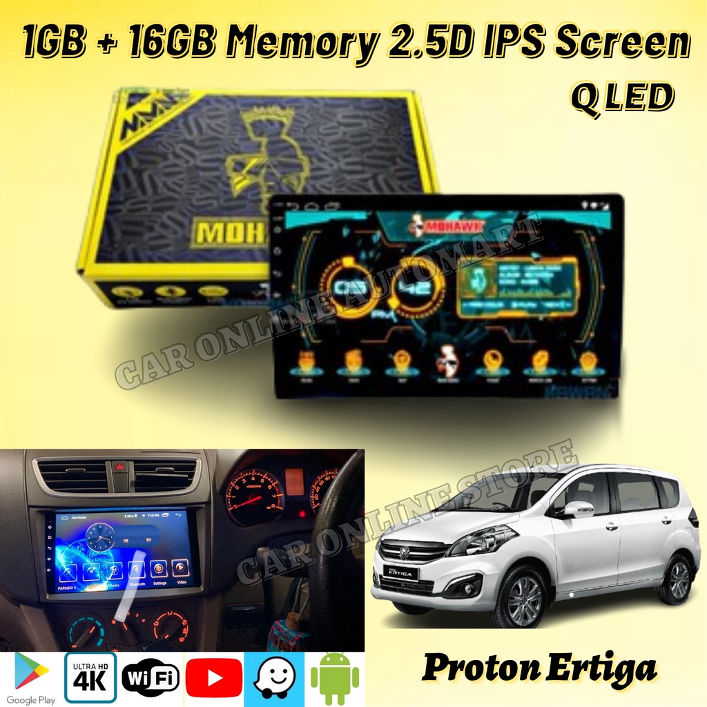 PROTON ERTIGA ~ MOHAWK T3L MS SERIES Q-LED 1GB+16GB 4K ANDROID PLAYER ...