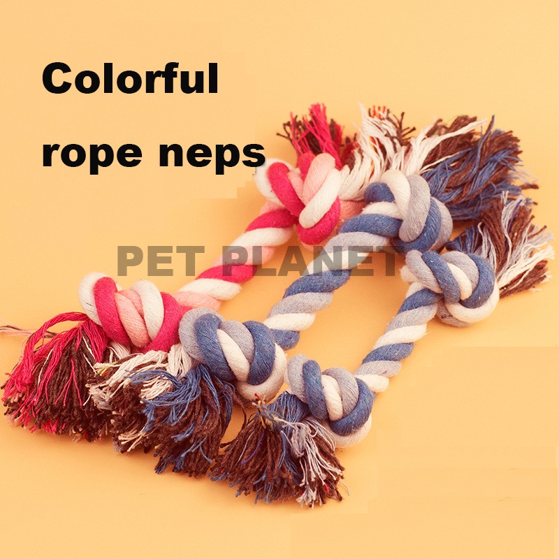 Pet Dog Puppy Cotton Braided Bone Dog Rope Toy Cotton Rope Chew Tug Toy ...