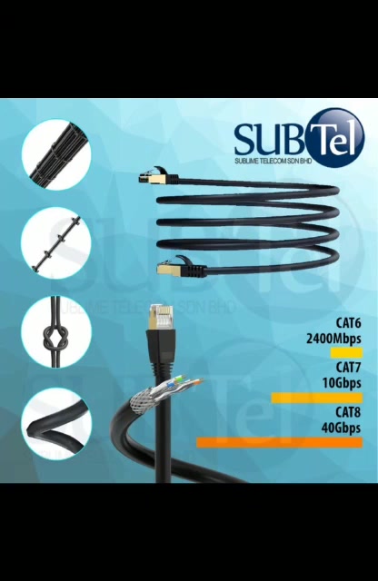 SenTec CAT8 RJ45 Patch Cord LAN Cable Gigabit Ethernet Cable 40G 30 AWG ...