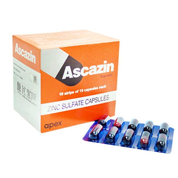 ASCAZIN ZINC SULPHATE CAPSULES 100'S (EXP 09/2024) Shopee Malaysia