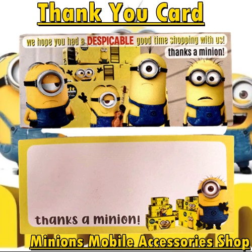 Minion CUTE Thank You Card Kad Terima Kasih Comel TQ Card, Thanks Gift ...
