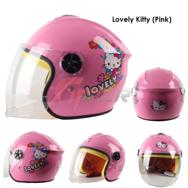 GTmotor Cartoon Kids Helmet Motorcycle Protection Safety Helmet Half Helmet Topi Keledar Kanak Kanak Helmet Budak Shopee Malaysia