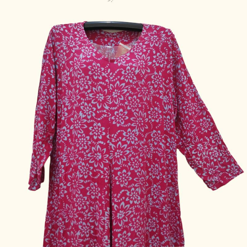 Pink Flower Batik Dress Robe | Jumbo / Big Size | Ld 115 | Shopee Malaysia