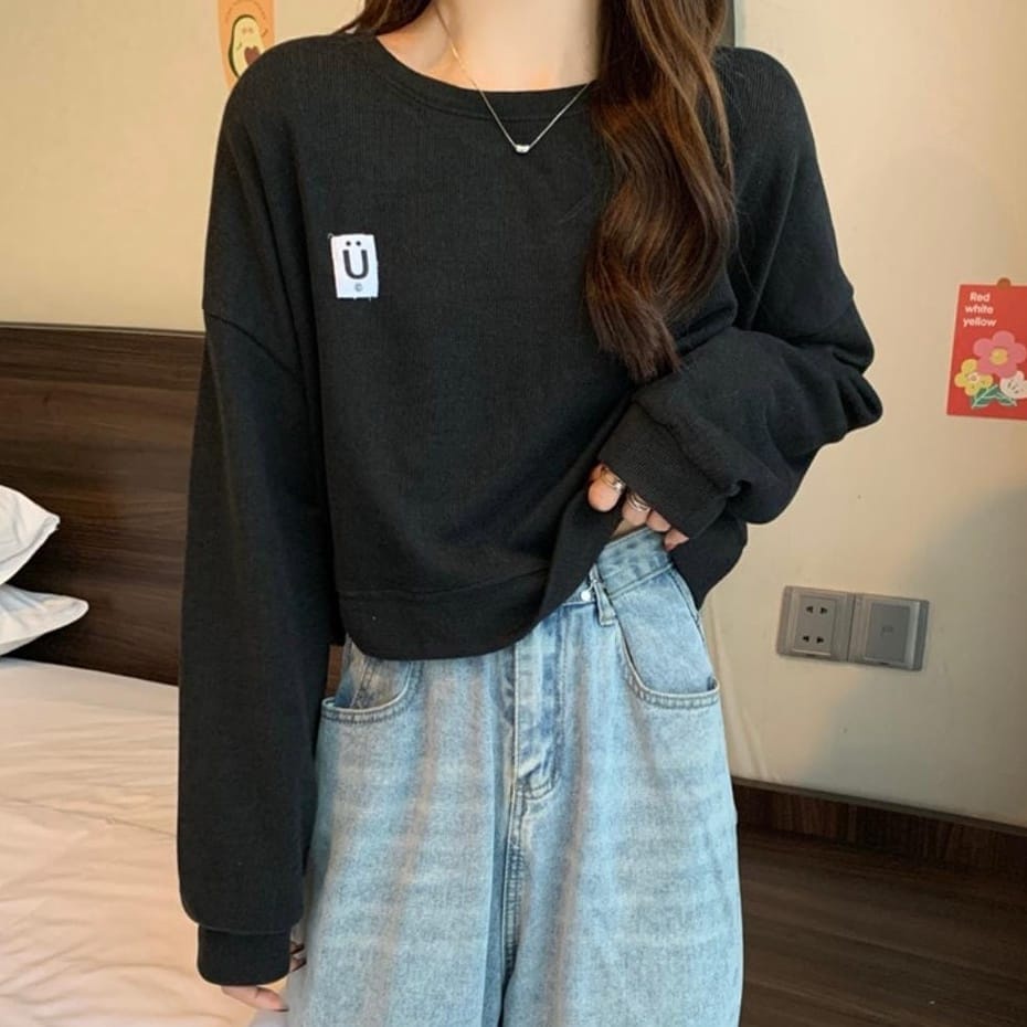 Women's Sweater | Give U Smile Sweater Korean Style Sweatshirt | Korean ...