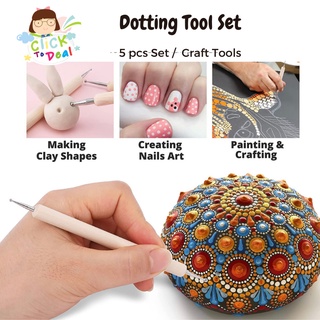 Dotting Tool Set for Nail Art & Clay Craft | Small Sculpting & Modeling  Tool | Mandala Painting Tools (Set of 5pcs with Double End Tips)