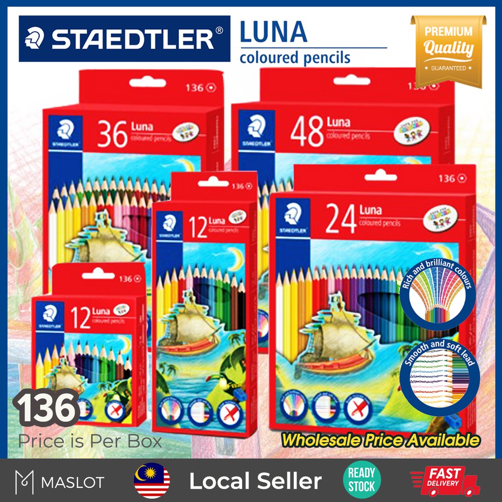 Staedtler Luna Permanent Colored Pencils 12S/12L/24L/36L/48L Colour