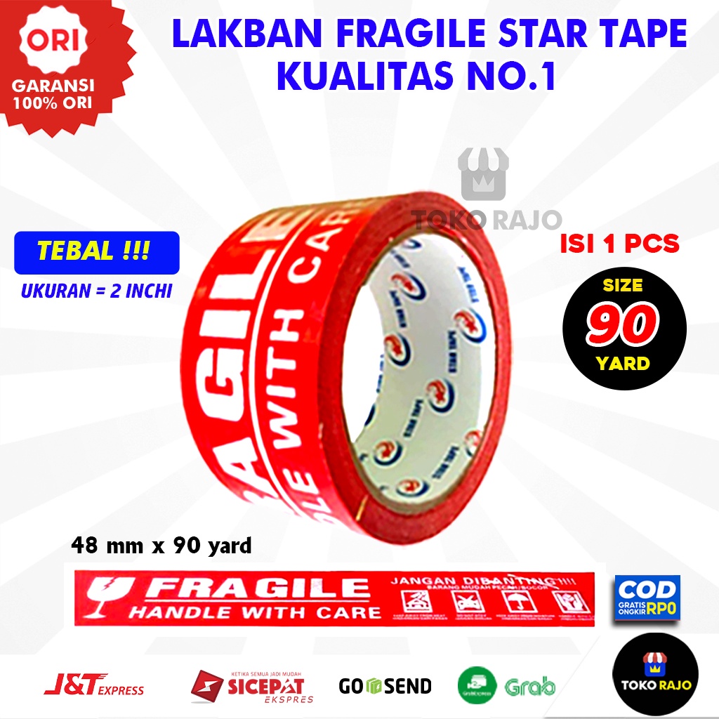 MERAH Red FRAGILE Duct Tape Brown Duct Tape 2-inch Clear Duct Tape ...