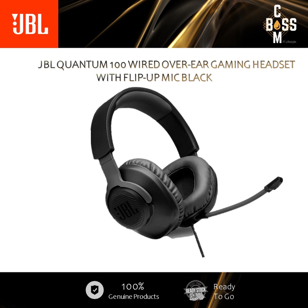 *ORIGINAL*JBL QUANTUM 100 WIRED OVEREAR GAMING HEADSET WITH FLIPUP
