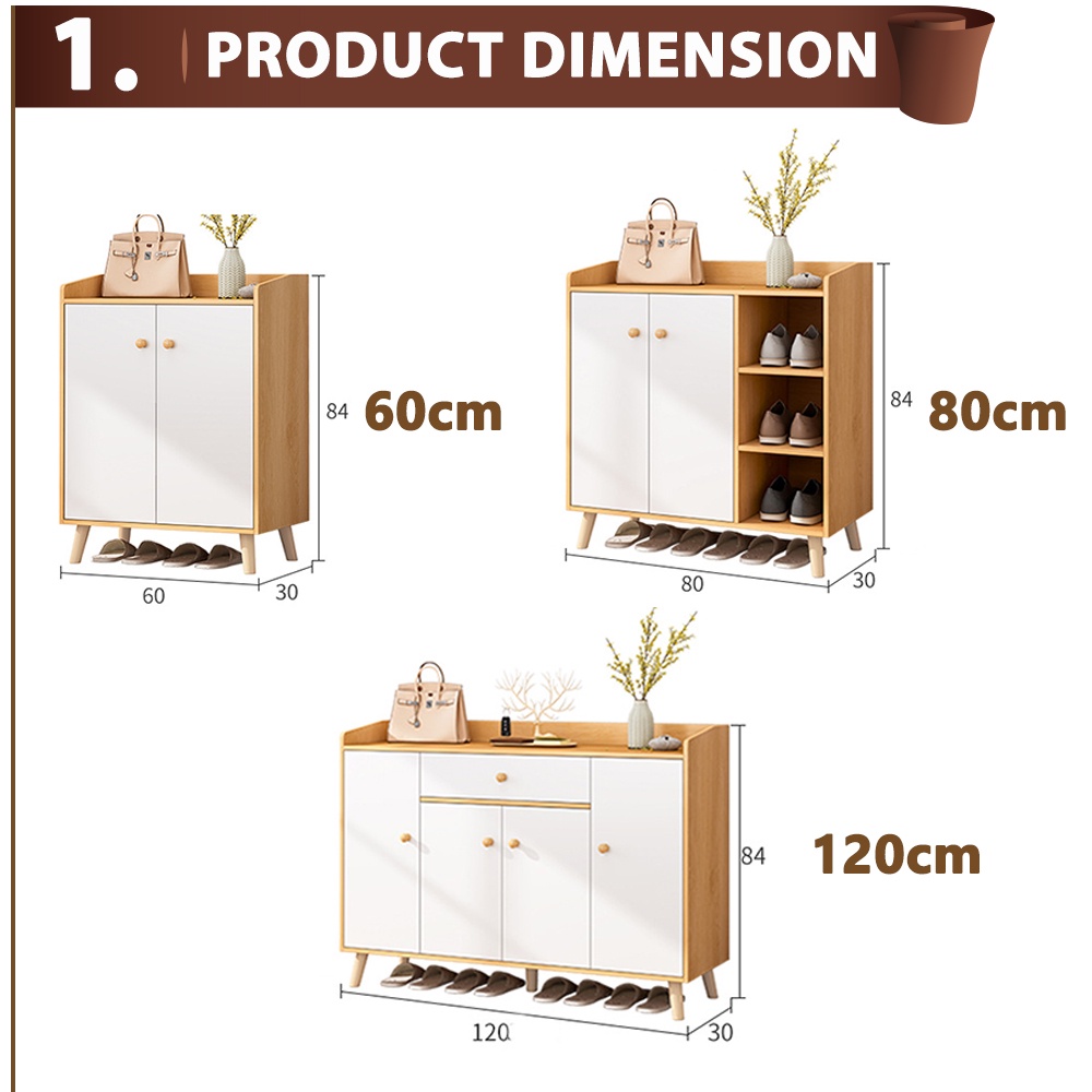 Borong365 High Density Wooden Wood Shoe Rack Shoe Cabinet with ...