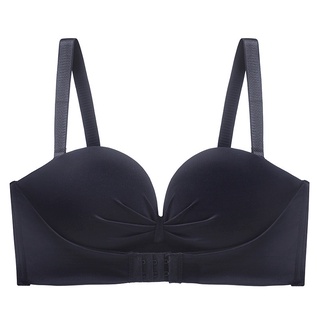 Female strapless bra small chest push up bra no steel ring comfortable  non-slip front buckle lingerie