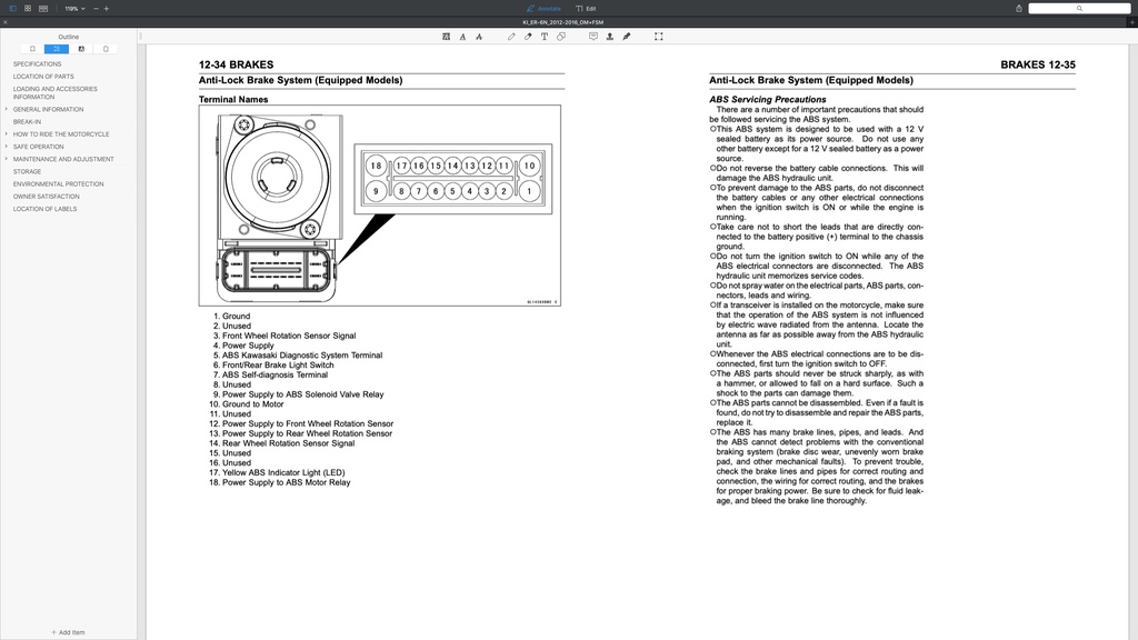 KAWASAKI ER6n ER6n (20062016) SERVICE MANUAL + PARTS