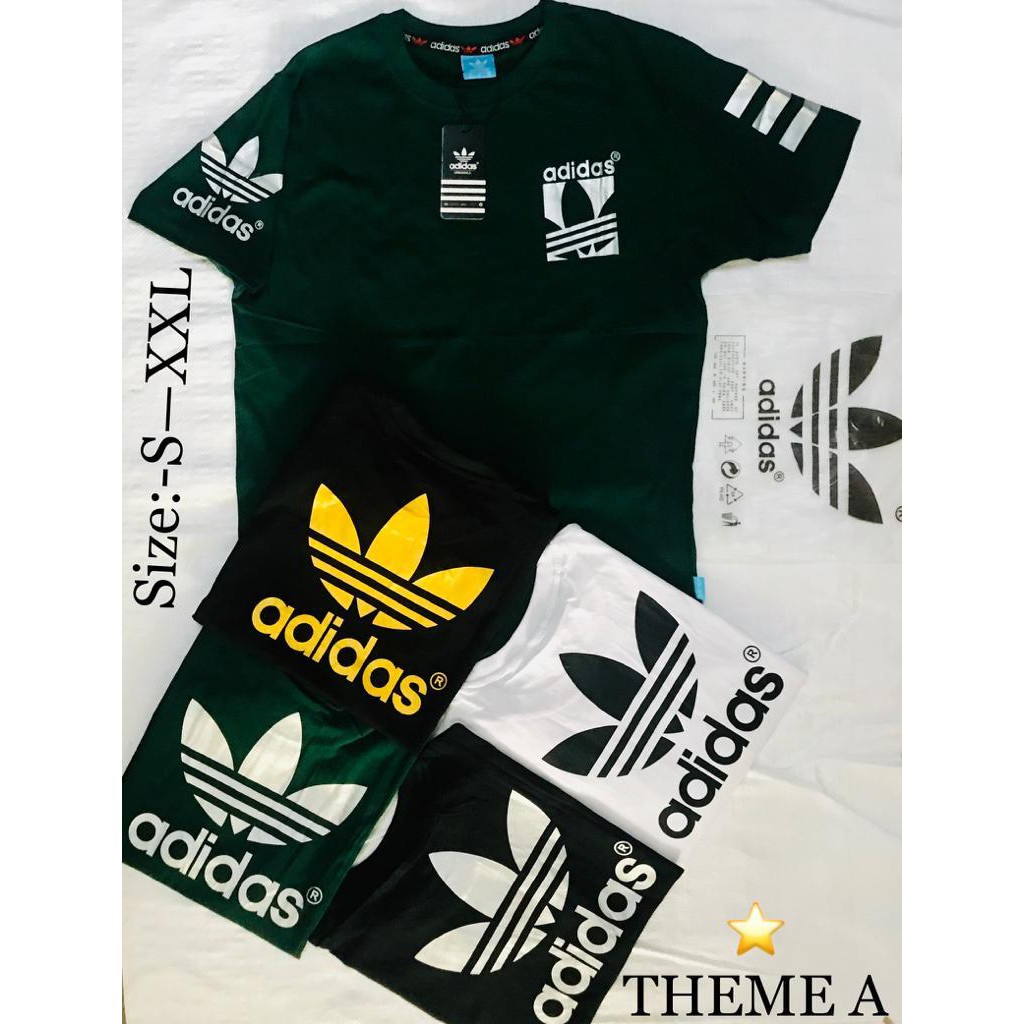 Ready Stock Adidas t shirt Couples T shirt round collar cotton t shirt Shopee Malaysia