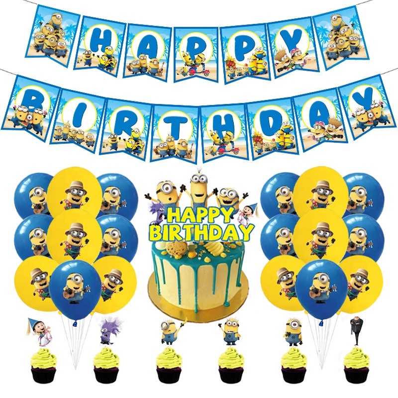 Minion Theme Birthday Party Despicable Me Latex Balloon Decoration Set ...