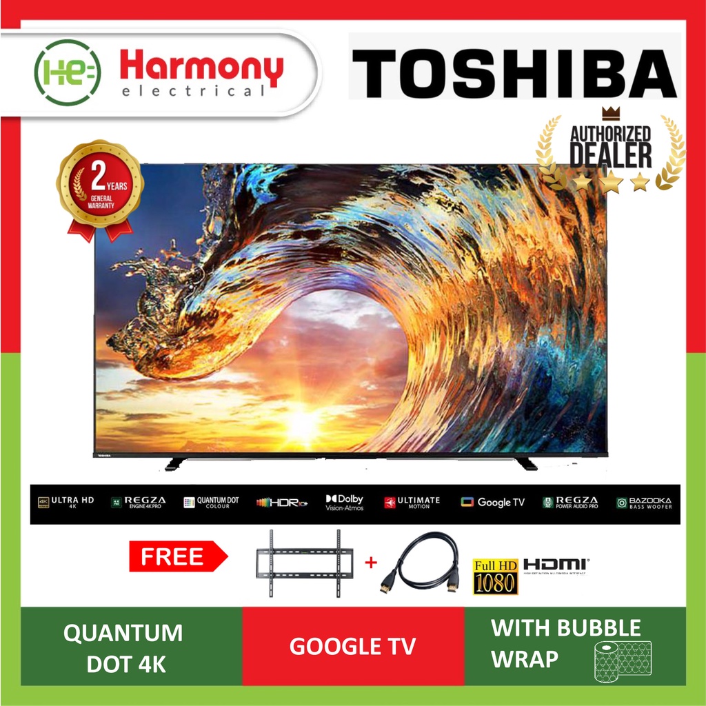 (FREE DELIVERY + BRACKET ) TOSHIBA 65" 4K UHD Google TV 65M550LP