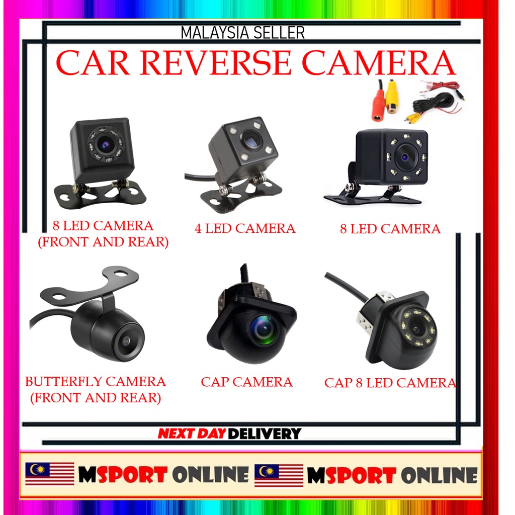 Car Reverse Camera 4 LED 8 LED Cap Butteryfly 170 Degree HD Night ...
